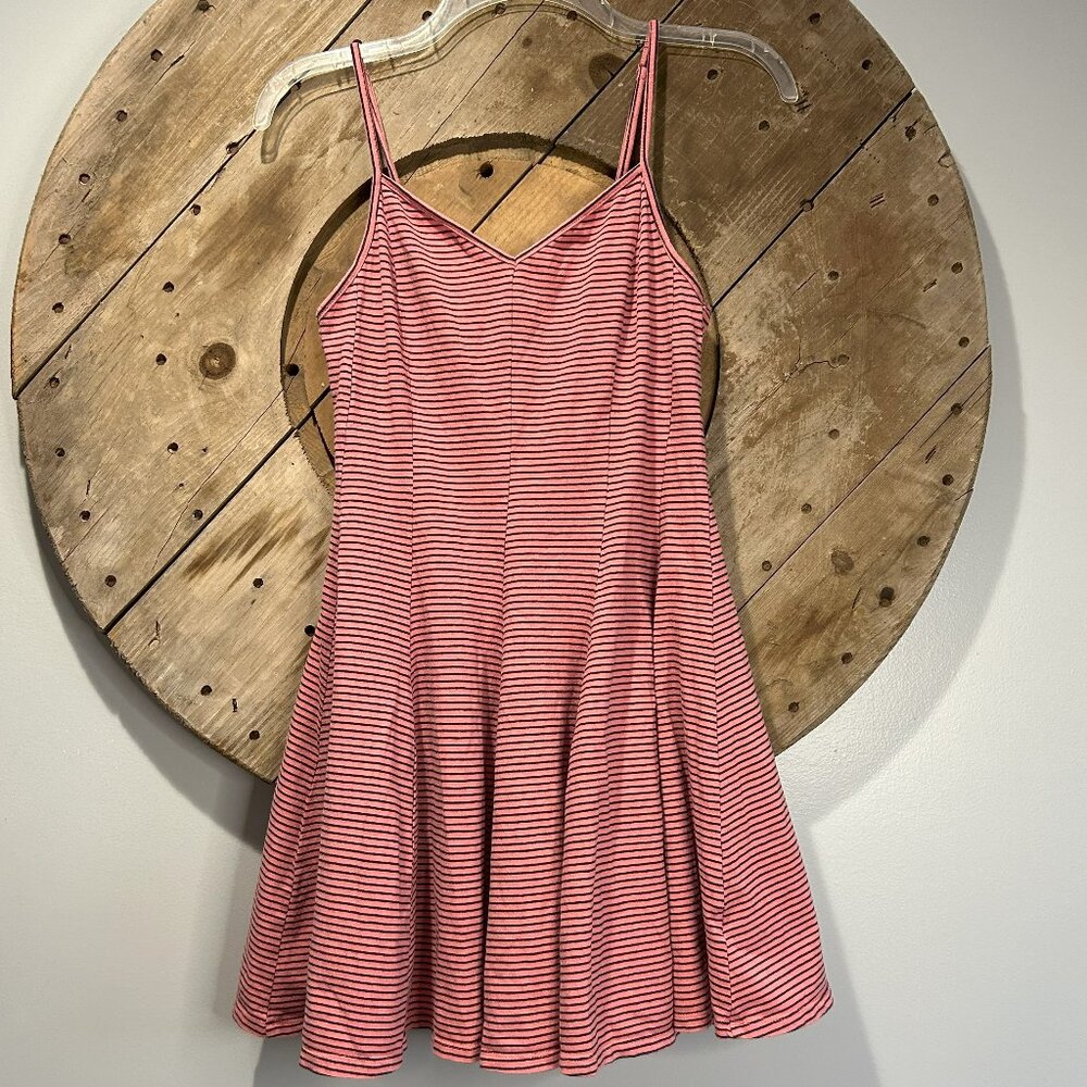 American Eagle Outfitters pink mini cotton strappy sundress navy stripes -S/P